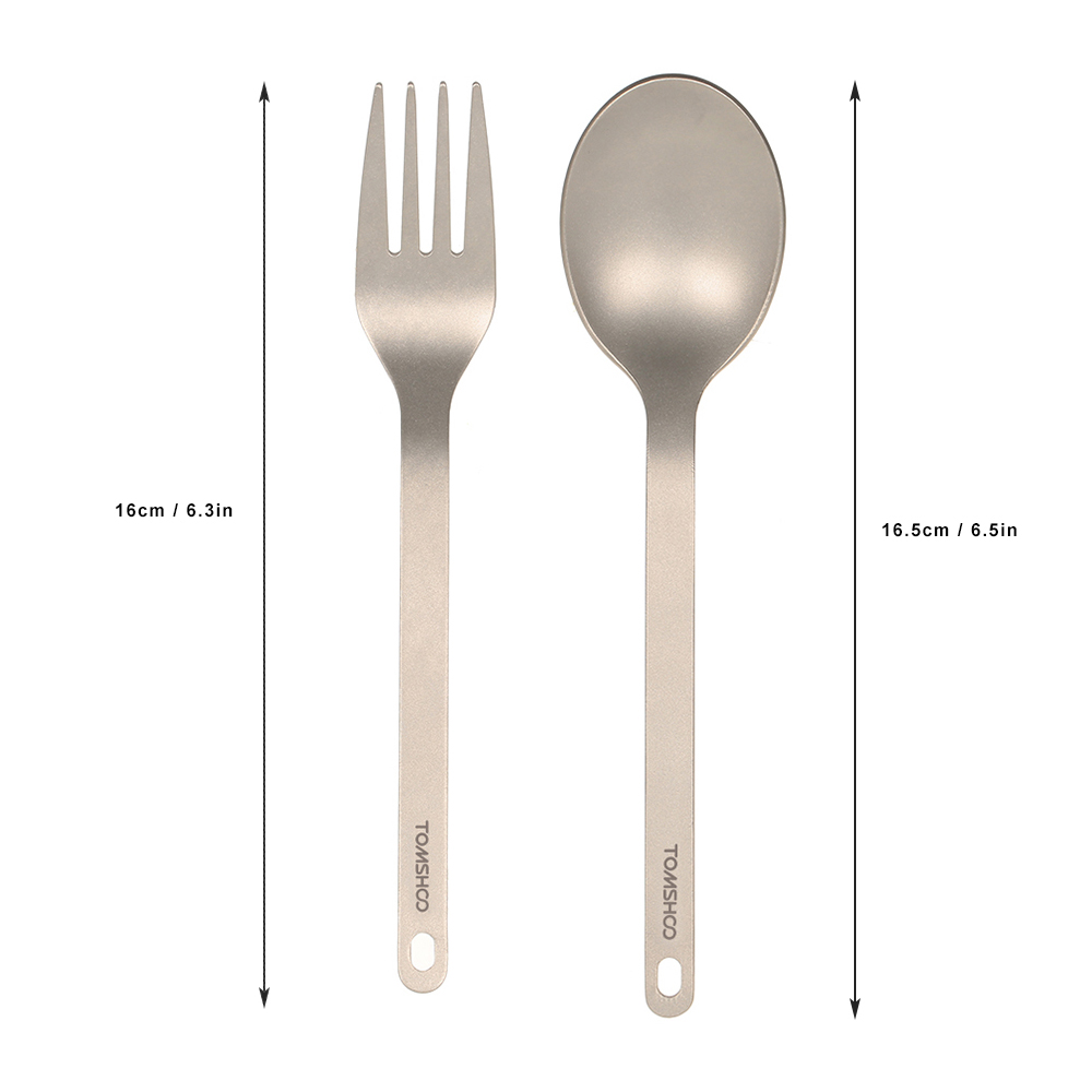 Home Cooking Set - TOMSHOO Titanium Tableware Dinner Spoon Cutlery