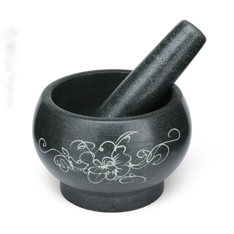 Mortar Pestle Granite - D16CMxH10CM Natural Granite Mortar and Pestle
