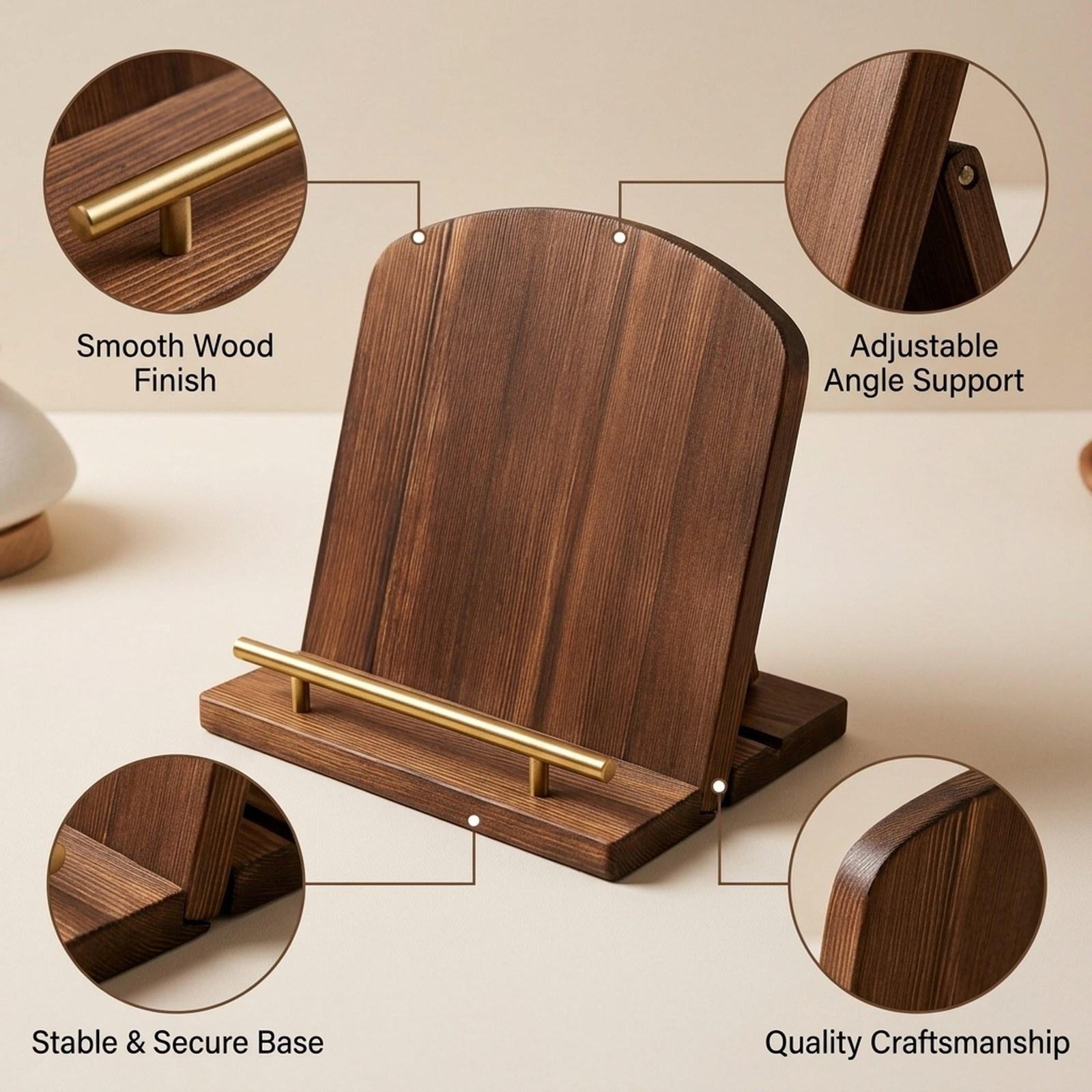 Wooden Cookbook Stand Recipe B - Home Cooking Recipe review and price