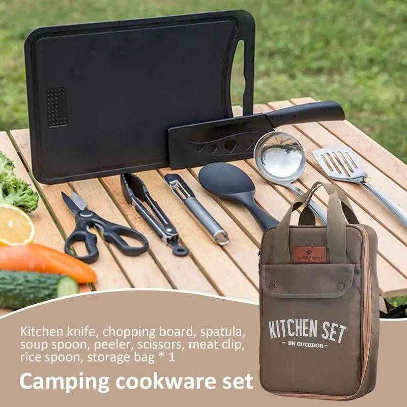 8pcs Camping Kitchen Cookware  - Home Cooking Set review and price