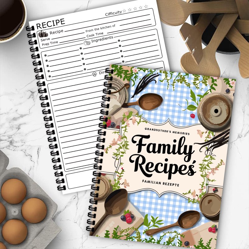 A5 recipe book, blue grid, vin - Home Cooking Recipe review and price