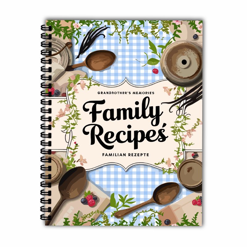 A5 recipe book, blue grid, vin - Home Cooking Recipe review and price